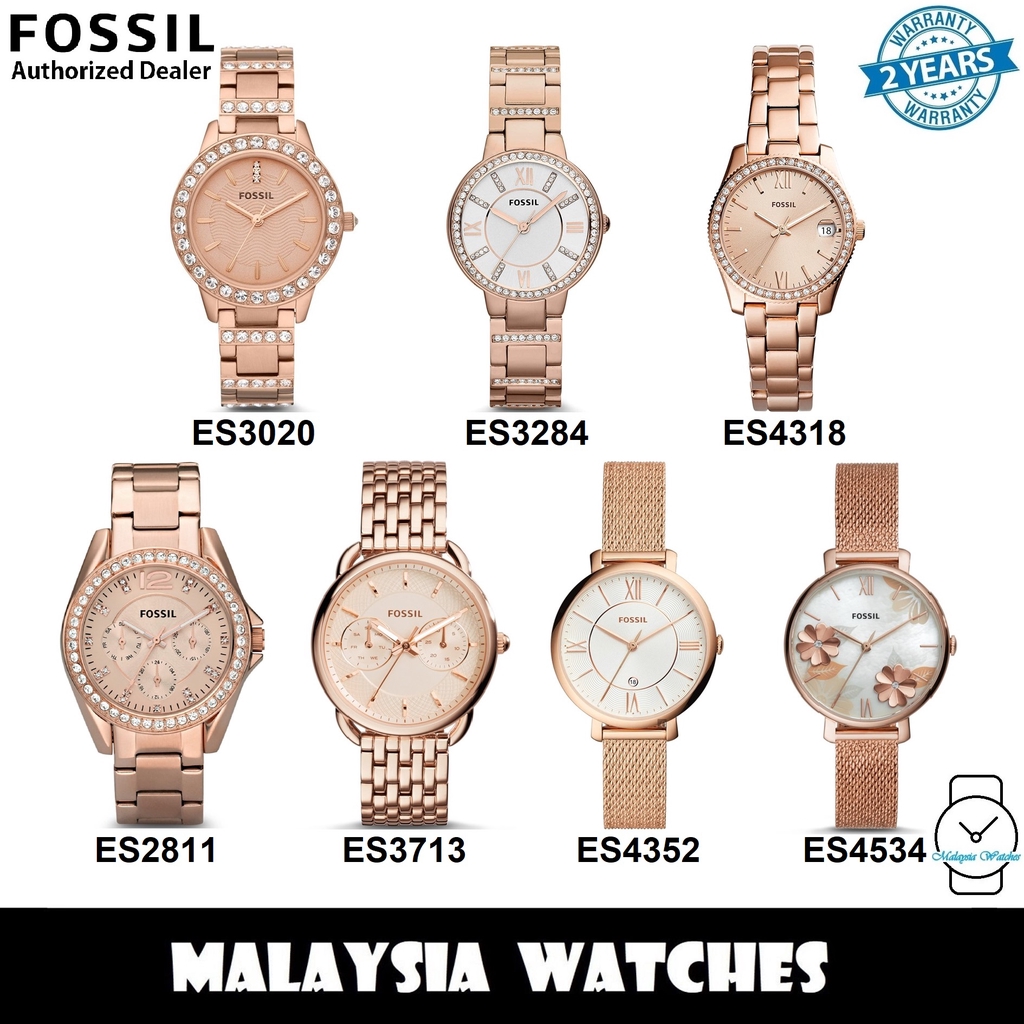 Fossil es3713 rose clearance gold