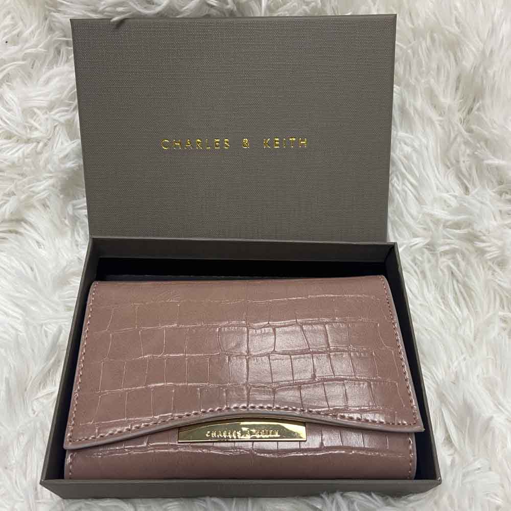 CHARLES＆KEITH New Arrival for Summer 2021 CK6-50770498-1 Women's embossed  mini short wallet