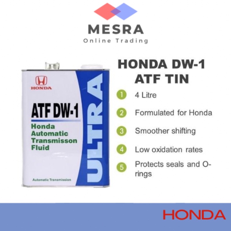 HONDA DW1 ATF TIN 4L AUTO TRANSMISSION FLUID GEAR OIL MINYAK GEARBOX