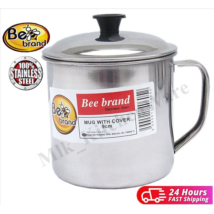 MLK Extra Tebal Stainless Steel Mug Cup With Cover Cawan Mug Berkualiti ...