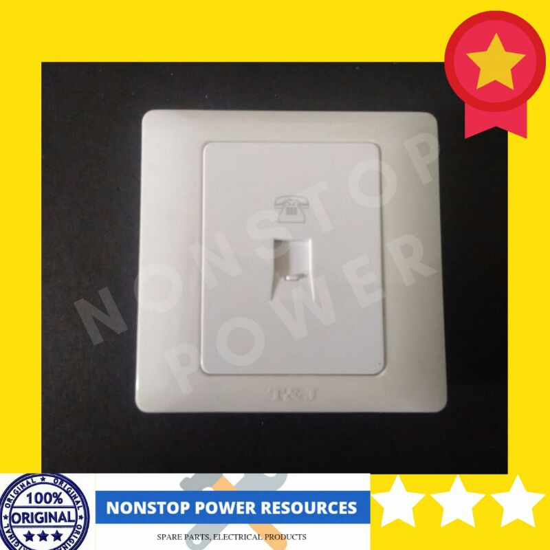 T&J RADIANCE 1 Gang RJ11 Telephone Socket (4 Pin) C/W Socket Frame ...