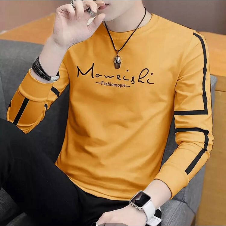 Men's Long-Sleeved T-Shirt/Korean Men's T-Shirt/PREMIUM T-Shirt/Long ...