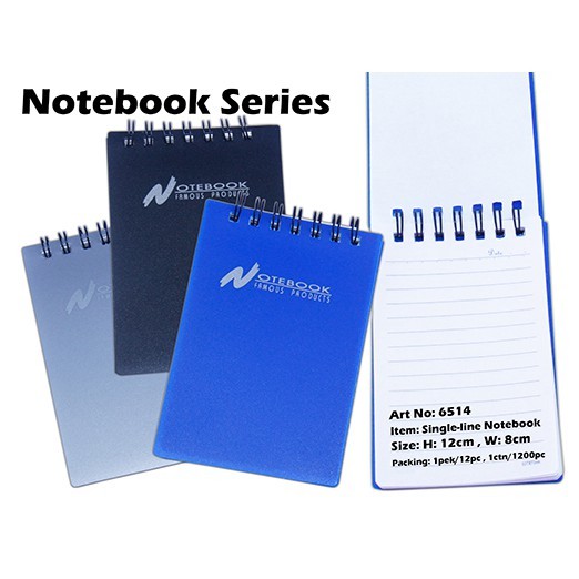 Single-line Notebook with plastic cover 12cm x 8cm 6514 | Shopee Malaysia