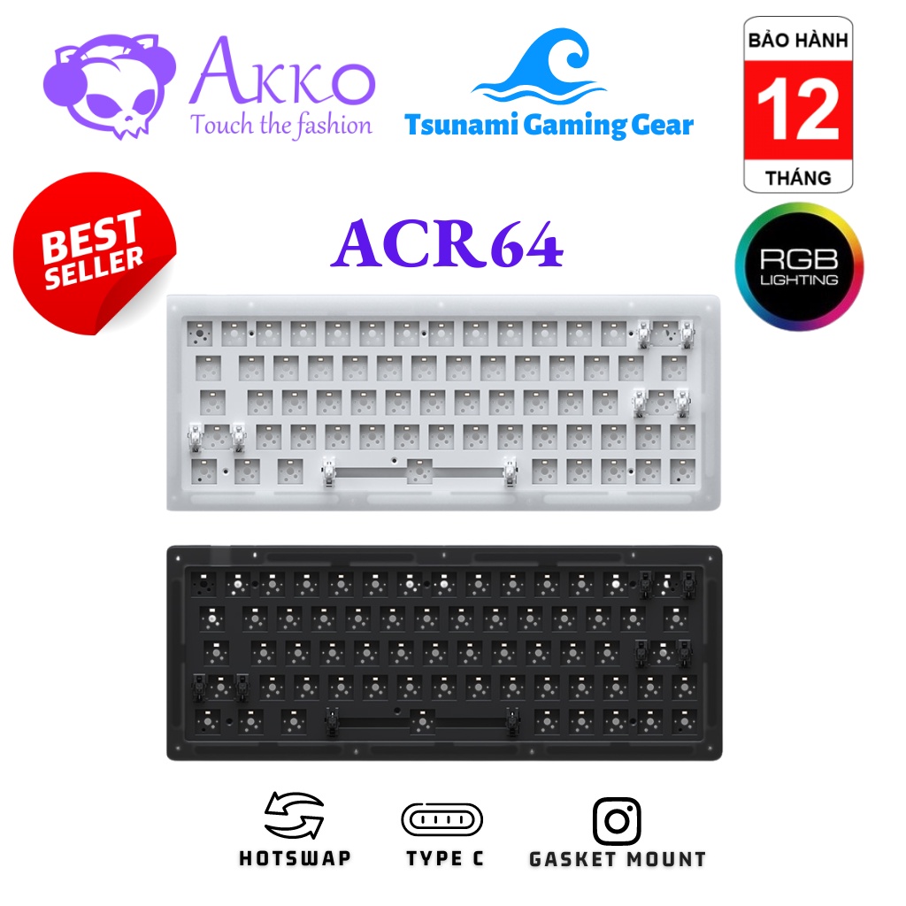AKKO ACR64 Mechanical Keyboard Kit (RGB/ Hotswap/ Gasket Mount) Gaming ...