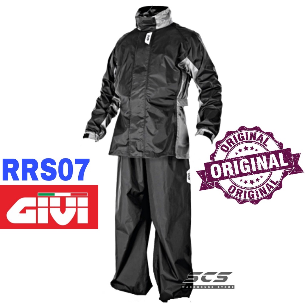 100% ORIGINAL GIVI RRS07 RAINCOAT RIDER RAINWEAR BLACK RAINSUIT BAJU ...