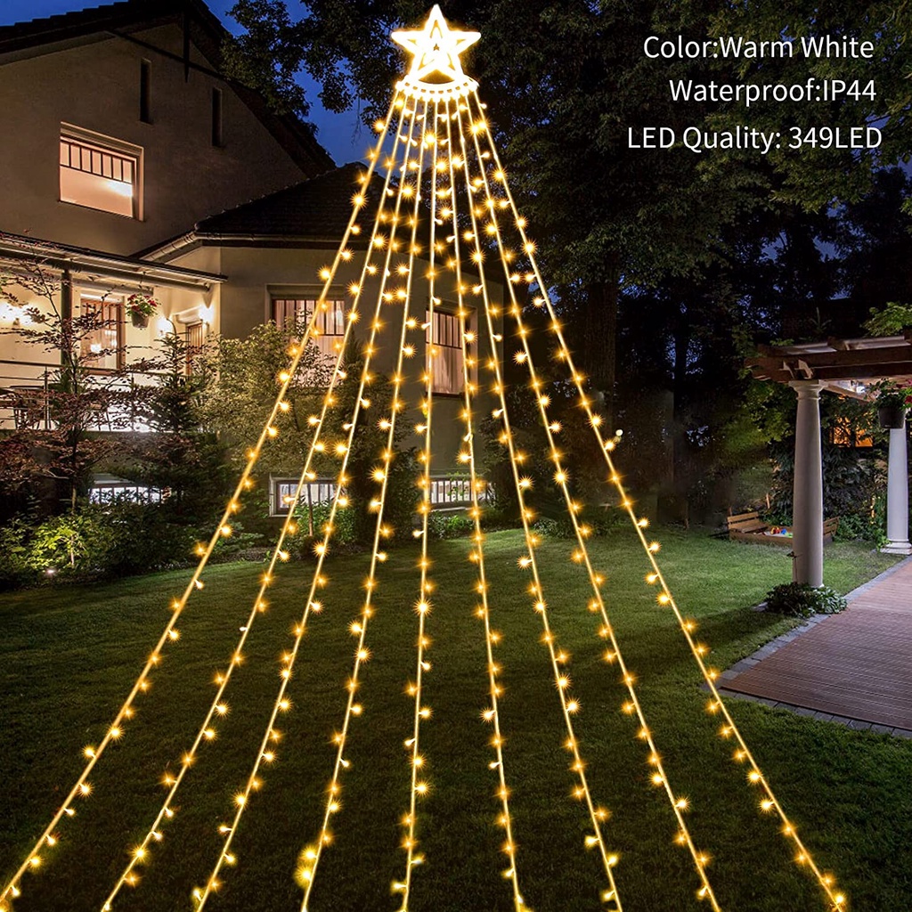 Christmas Decorations Outdoor Star String Lights 349 LED 8 Modes with