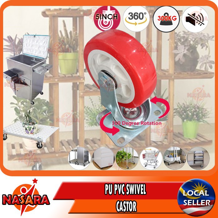 storage rack NASARA ~[4INCH, 5INCH] FRONT REAR PVC PU SWIVEL CASTOR ...