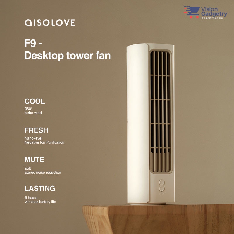 Xiaomi Solove F9 Tower Fan Portable Desktop Fan Anion Rechargeble ...