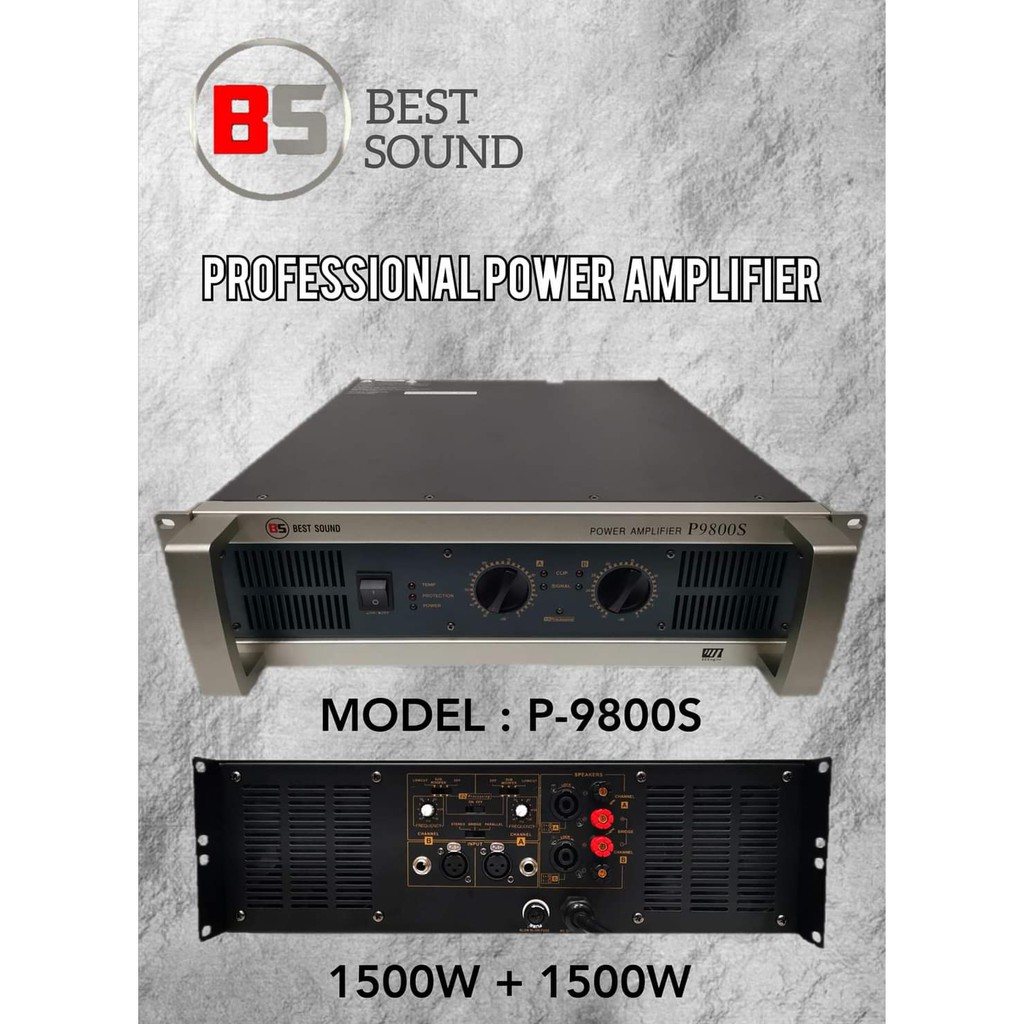 BS Best Sound P-9800 Professional Power Amplifier (1500WX2) | Shopee ...
