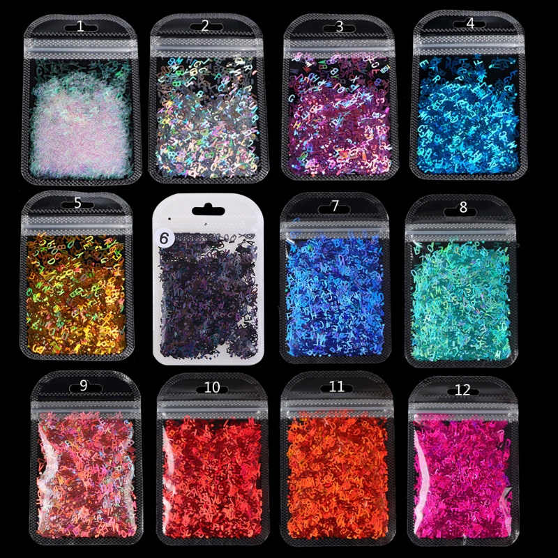 MOMOJIA 12 Color Chunky Letter Glitter - Holographic Alphabet Mix For Resin Crafts & DIY - View #11