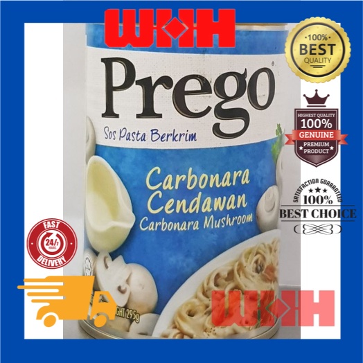 HALAL PREGO CARBONARA MUSHROOM PASTA SAUCE 295G (Sos Pasta Krim