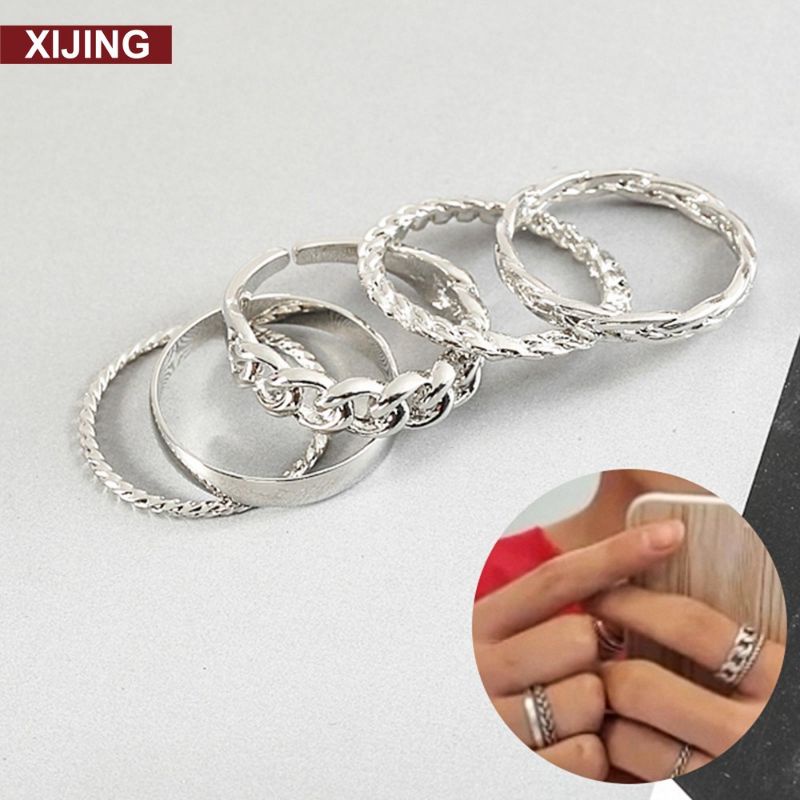 5pcs set BTS Kim Taehyung Same Style Rings Korea Fashion