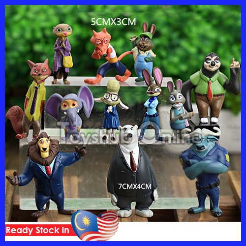 TOYSHUB 12pcs Zootopia Zootropolis Judy Hopps Nick Wilde Mr Big Mini ...