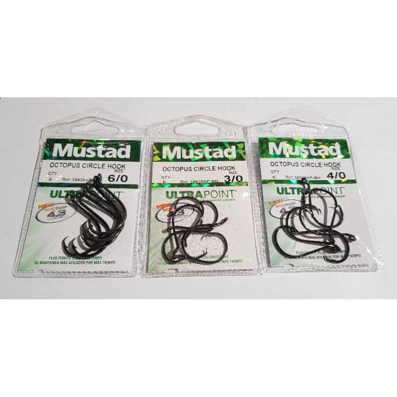 MUSTAD CIRCLE HOOK 39944 BN 1 SIZE 3PACK(10EACH) CIRCLE HOOK POINT BENT IN