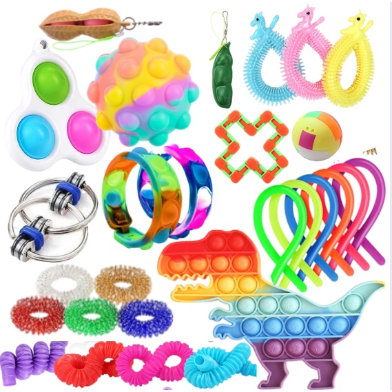 1 set Pop Its Sensory Fidget Toy Pack Set Stress Relief Toys PopIt Mesh ...