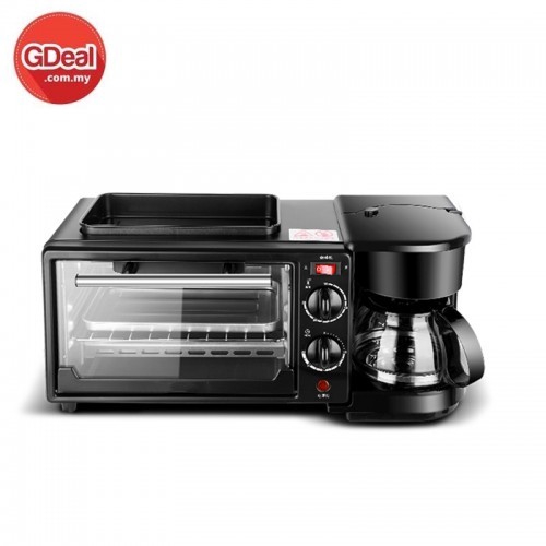 3-IN-1 Breakfast Toaster Oven Electric Coffee Maker Breakfast Machine ...