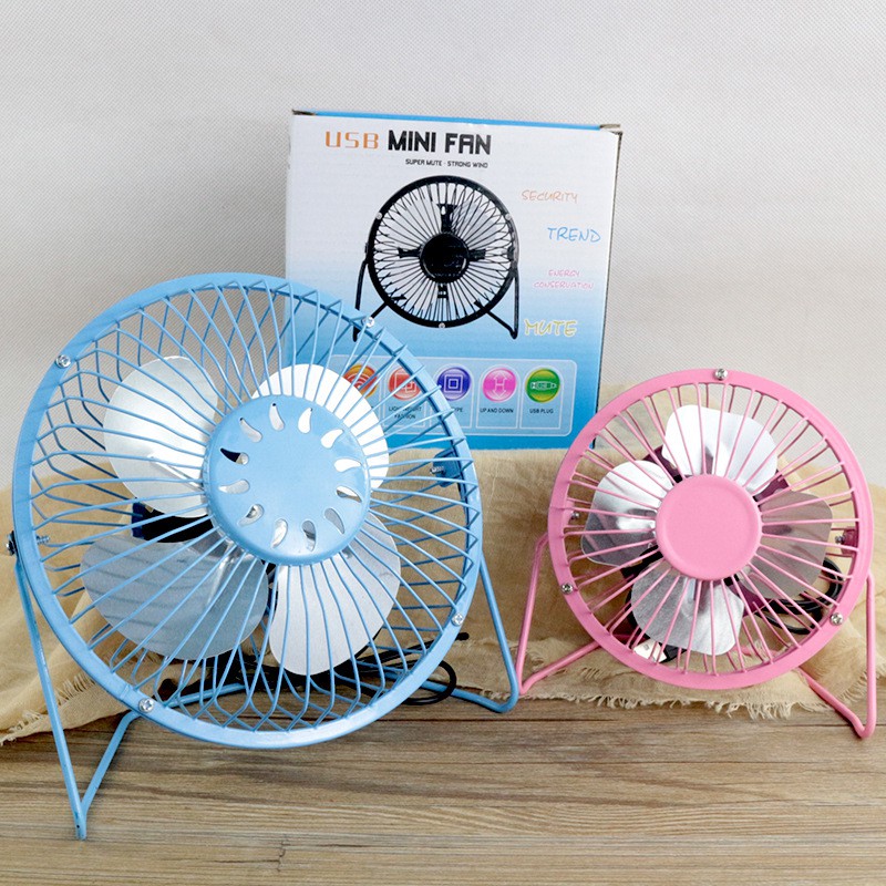 Mini USB Metal Fan 4 inch Desktop Office Table Fan Super Cooling