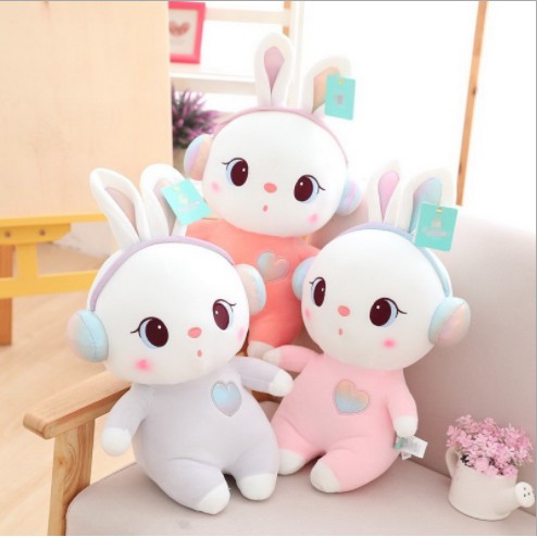 Super Cute Headphone Bunny Earphone Rabbit Doll Toy Stuffed toys ...