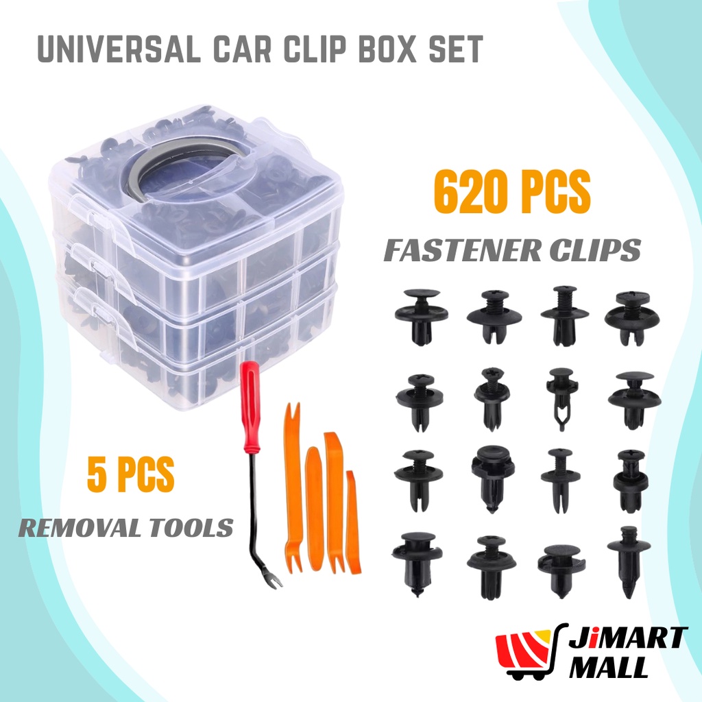 UNIVERSAL CAR CLIP BOX SET Removal Tools Fastener Klip Bumper Rivet ...