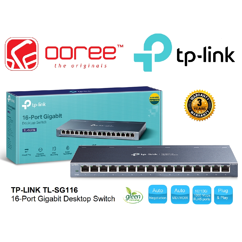 SWITCH 16 ports Gigabit Green Ethernet