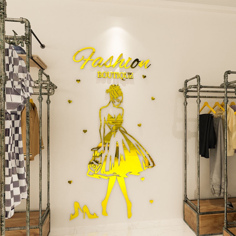 [DAORUI] Creative Fashion Wall Stickers Clothing Store Women's Glass