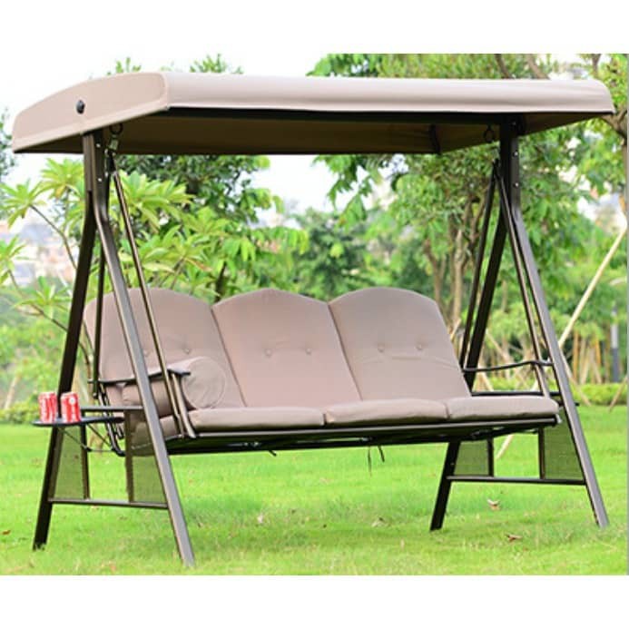 Swing 3 Seater Seat Bench Cushion Cover Outdoor Garden Hanging Chair ...