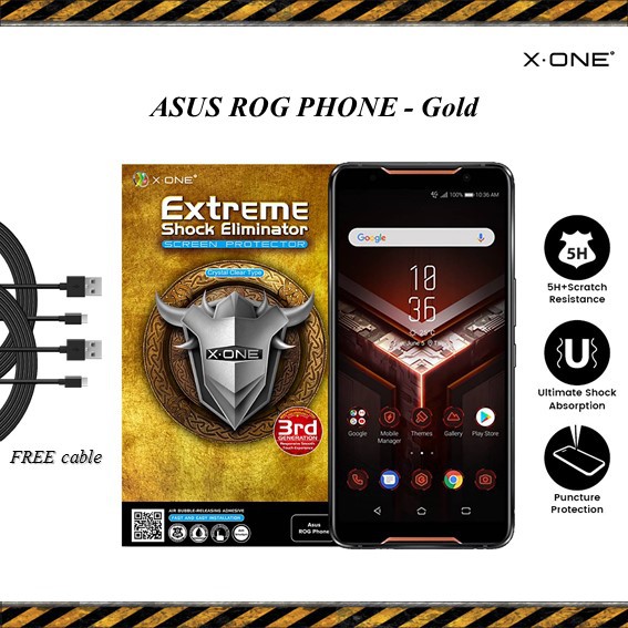 Asus ROG Phone X-One Extreme Shock Eliminator Screen Protector- Gold ...