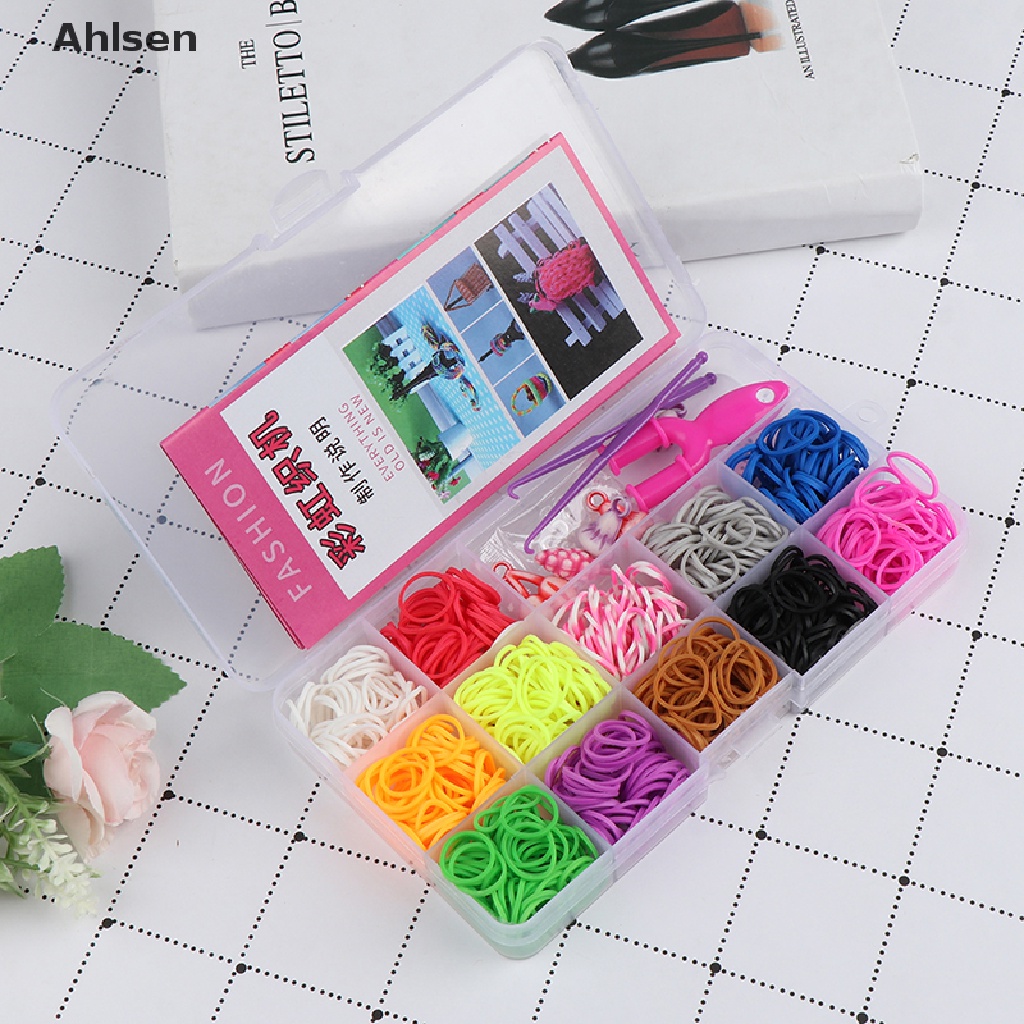 Ahlsen> 600pcs rubber loom bands girl gift elastic band for diy weaving ...