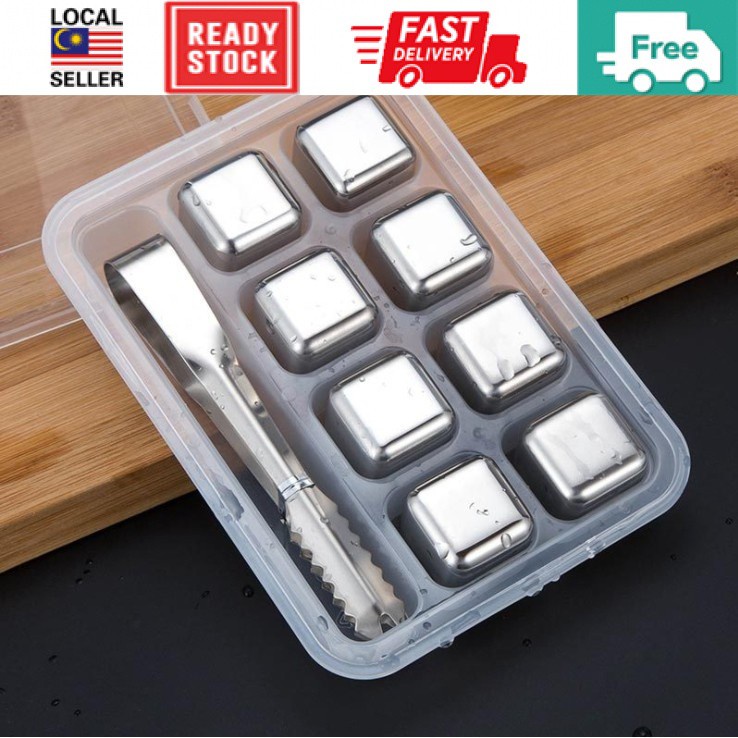 YOI Stainless Steel Ice Cubes Reusable Chilling Stone Ice Rocks Whiskey
