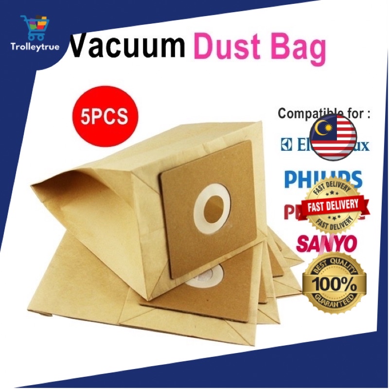 Vacuum Cleaner Bag Dust Bag Replacement 5pcs Electrolux Pensonic Philips Sanyo Shopee Malaysia