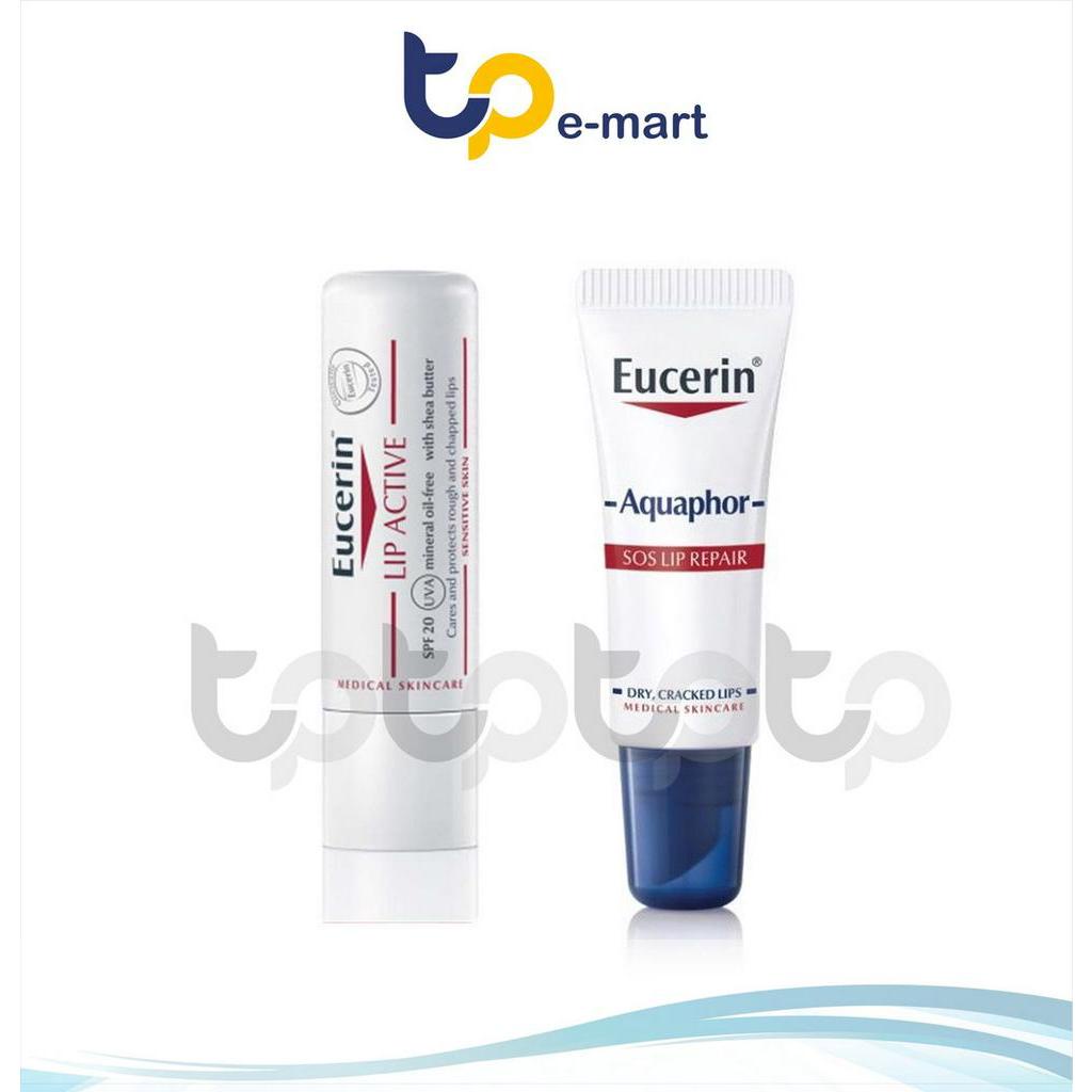 Eucerin Lip Active Lip Balm 4.8gm / Eucerin Aquaphor SOS Lip Repair
