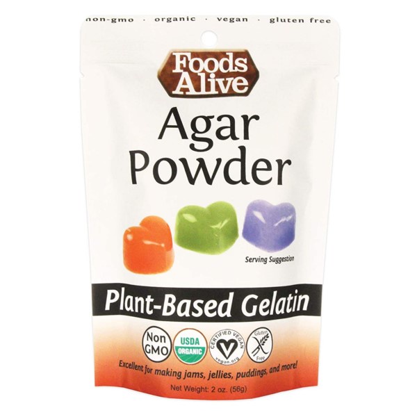 Foods Alive, Agar Powder, 2 oz (56 g), Vegan Agar Powder Gelling Agent