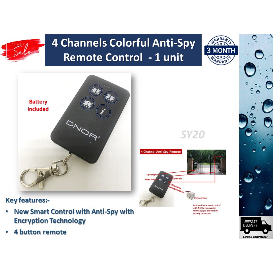 4 Channels 433mhz Anti-Spy Remote Control - 1 Unit Only | Shopee Malaysia