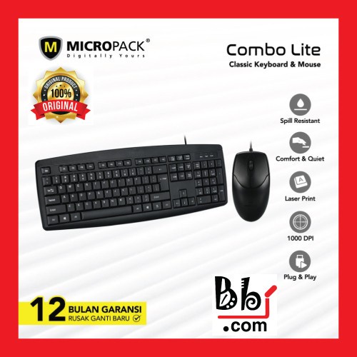 Micropack Wired Classic Combo Mouse Keyboard (KM2003) Shopee Malaysia