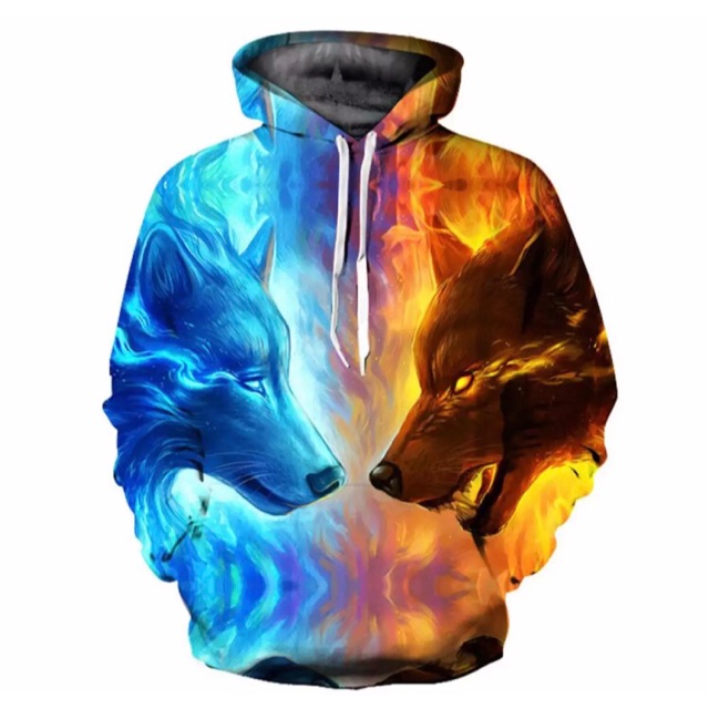 Halloween Christmas Gift 3D Wolf Hoodie Men Women Cool Animal