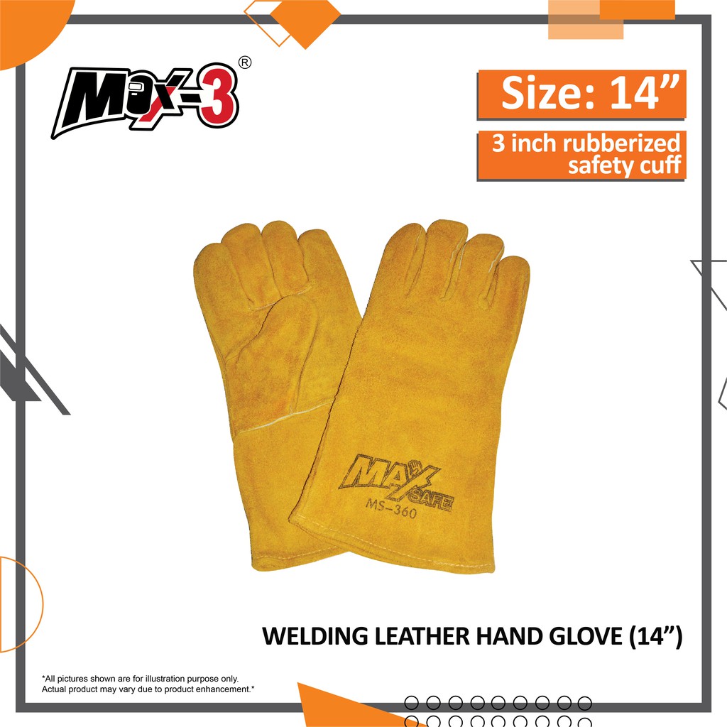 MAX3 14" MAXSAFE WELDING LEATHER HAND GLOVE (Pair) Shopee Malaysia