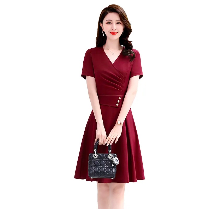 Dress Summer 2024 Women's new French Elegant Slim A Line Dinner Party