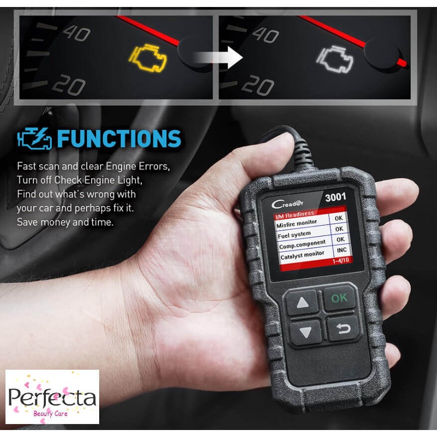 🔆 Full OBD2 Scanner OBD 2 Engine Code Reader Creader 3001 Car