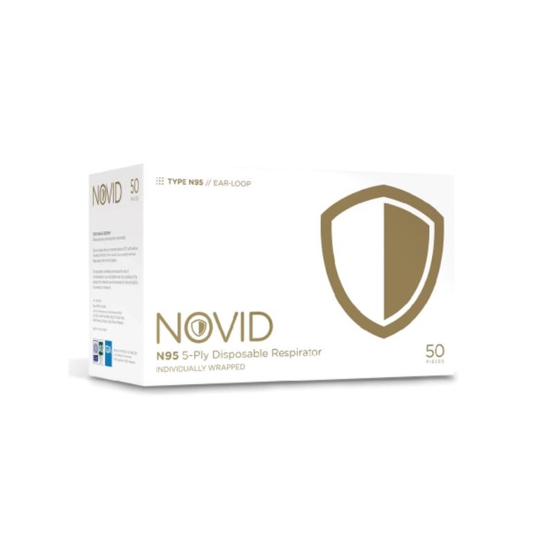 [100% Authentic] NOVID N95 5-Ply Disposable Surgical Face Mask 50pcs ...