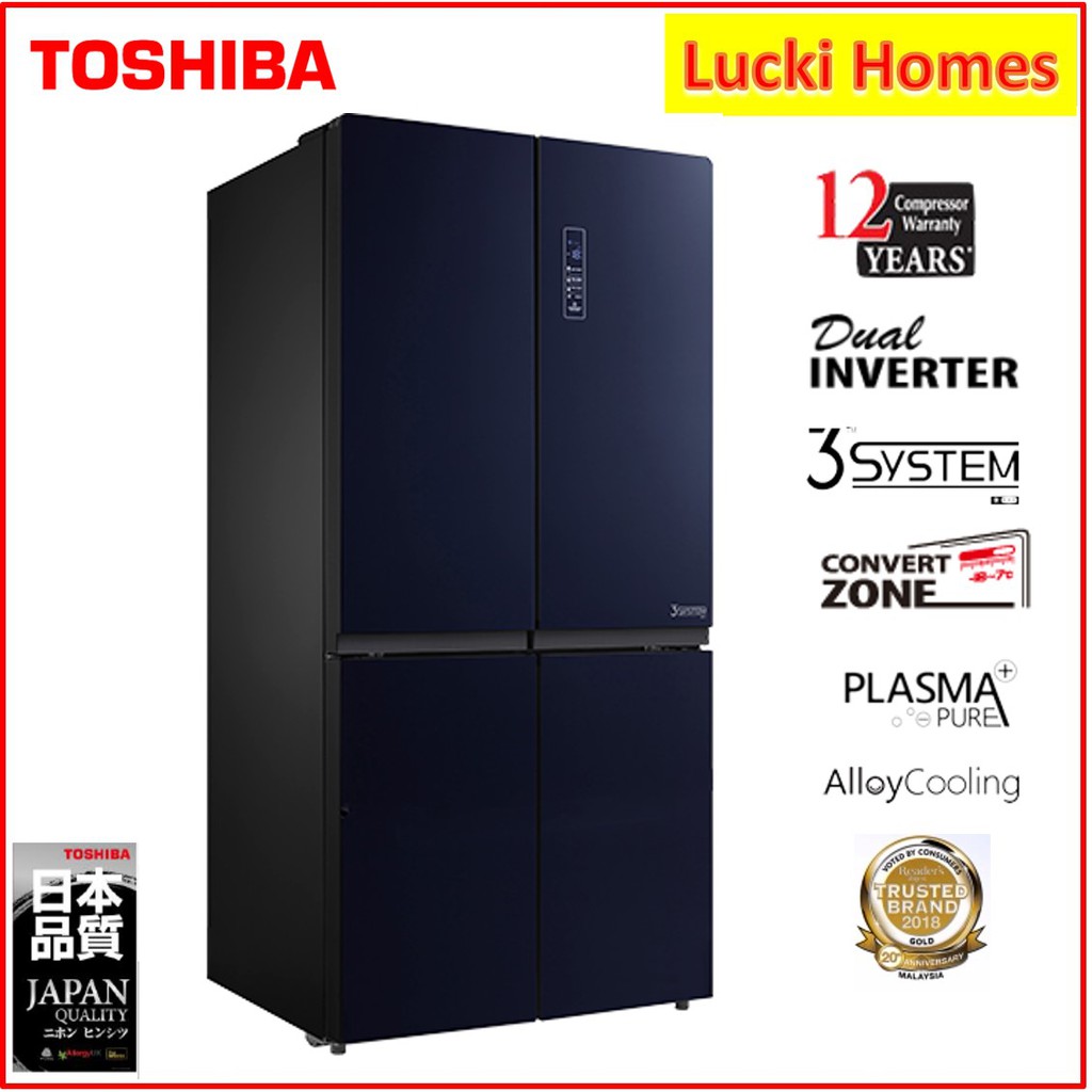 Toshiba Fridge GR RF646WE PGY 24 MULTI DOOR DUAL INVERTER 840L GR RF646WE