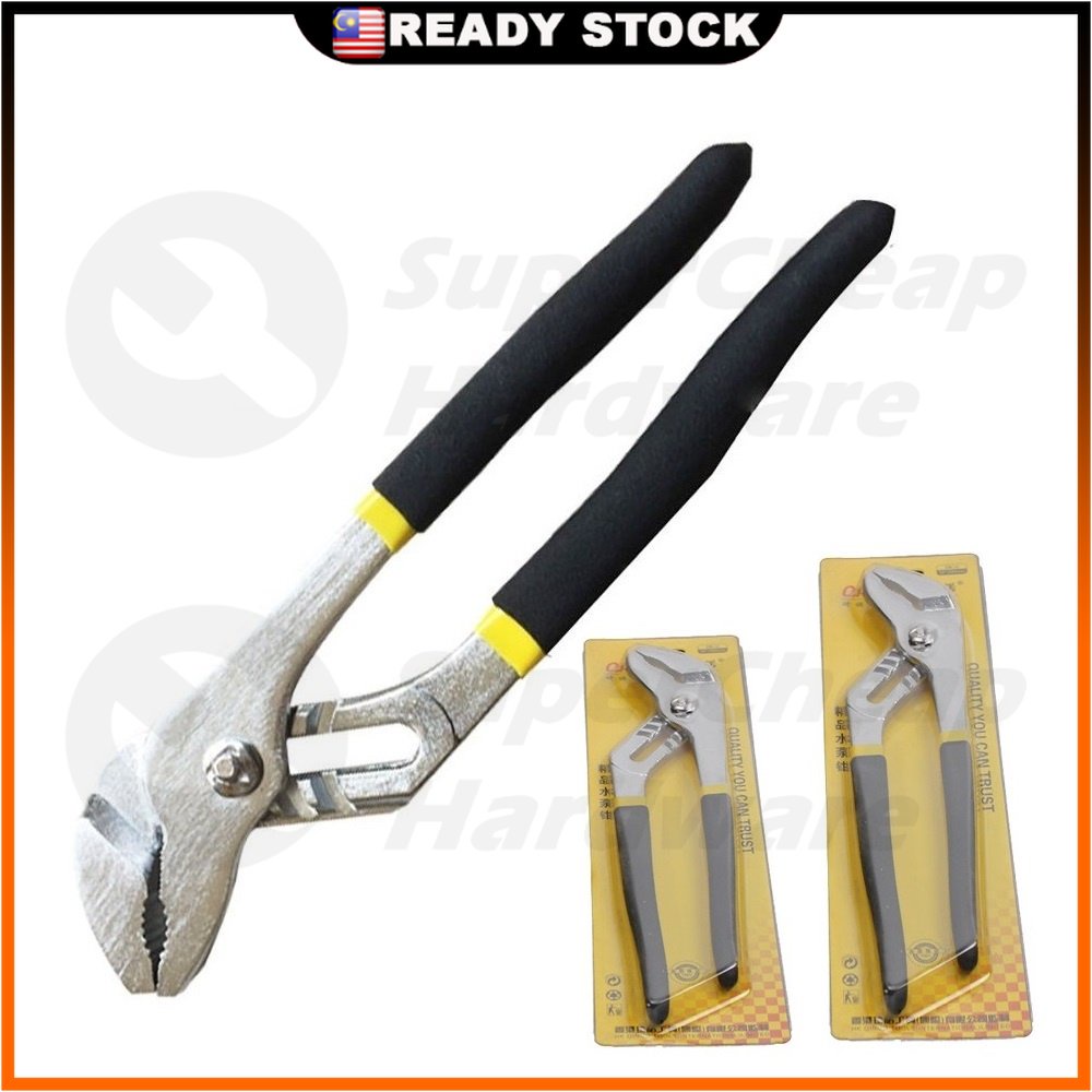 10 12 Water Pump Plier Plumbing Pipe Wrench Grips Adjustable Ratchet  Straight Jaw Groove Spanner Playar