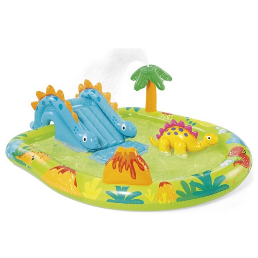 Intex 57166NP Little Dino Dinosaur Themed Inflatable Pool Backyard Play ...