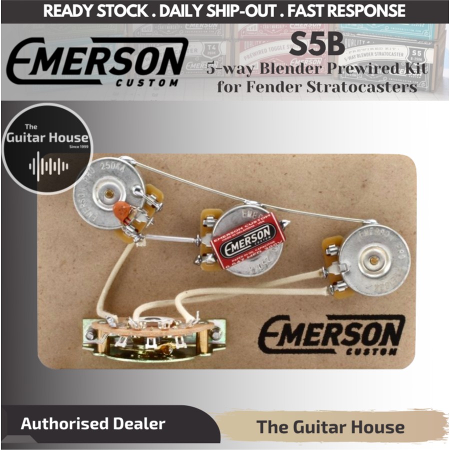 Emerson Custom Blender 250K 5-Way Strat Prewired Kit