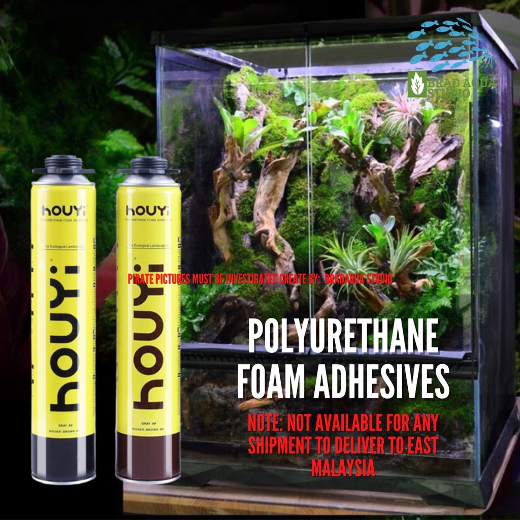 AQUARIUM Polyurethane Foam Adhesives Gray/Brown 900ml (Terrarium