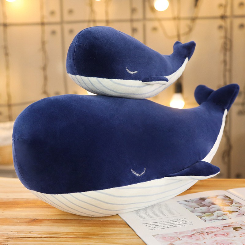 Plush Toy Sea Fish Big Blue Whale Plush Doll Super Soft Stuffed ...