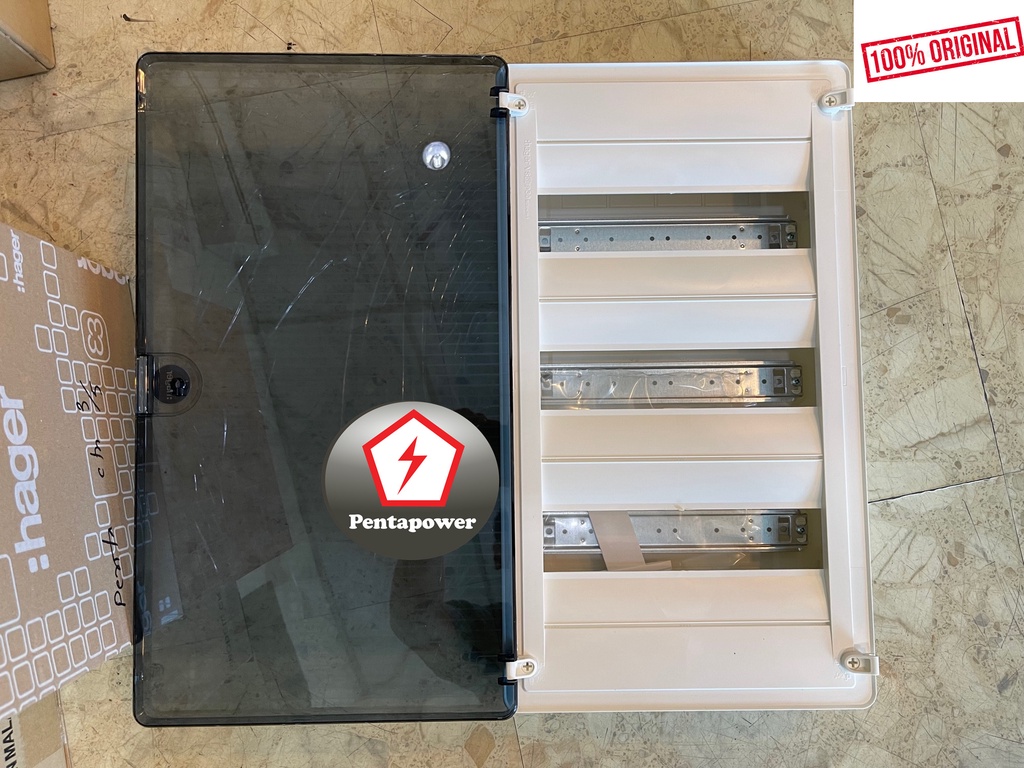 HAGER VS312TM GOLF 3ROW 36WAYS INSULATED PVC ENCLOSURE TRANSPARENT DOOR ...