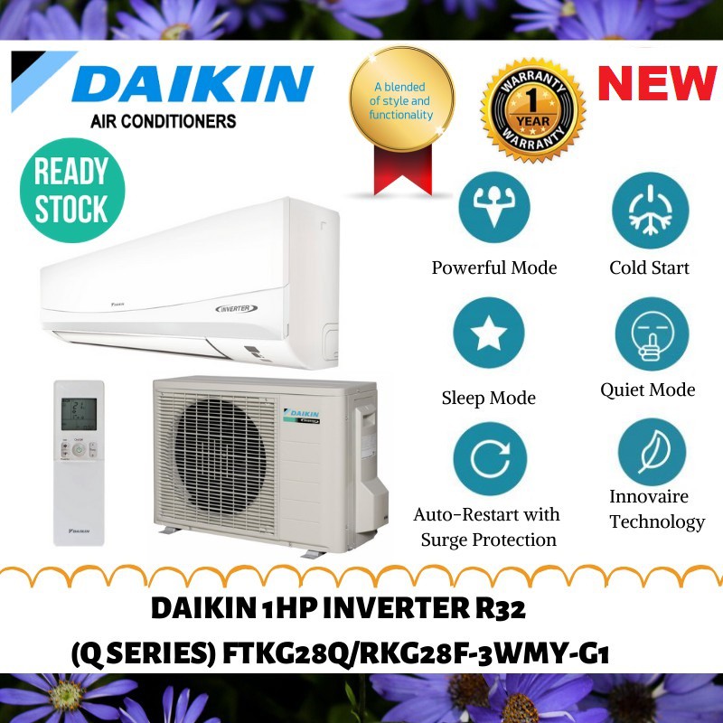 aircond daikin 1hp inverter