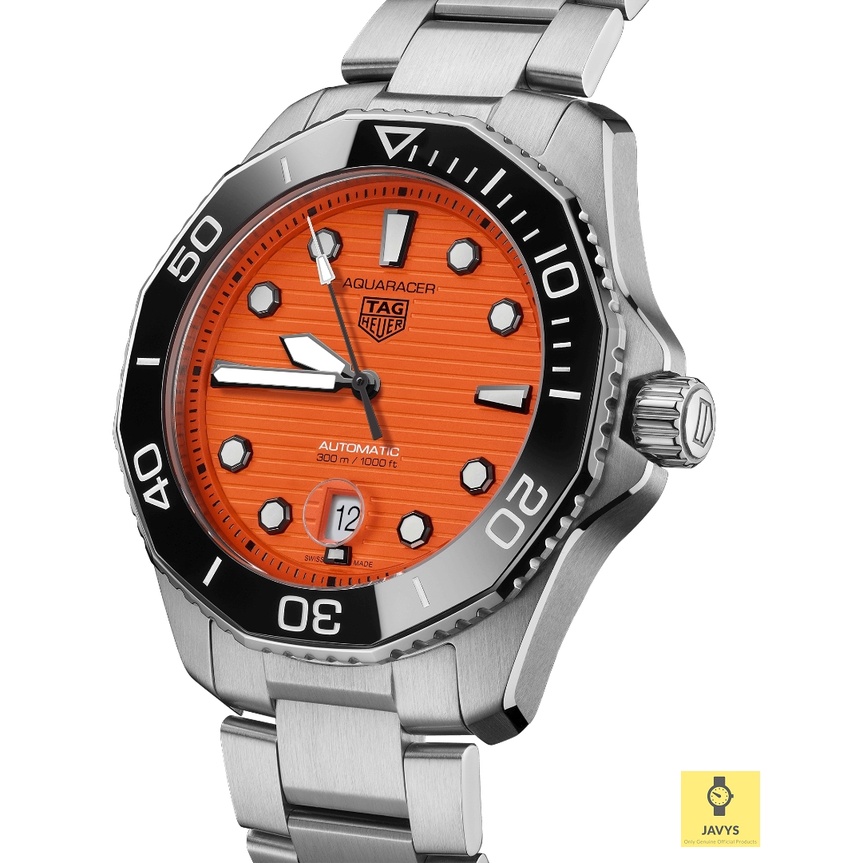 TAG Heuer Aquaracer Professional 300 WBP201F.BA0632 Men s Watch Automatic 43mm SS Bracelet Orange Genuine