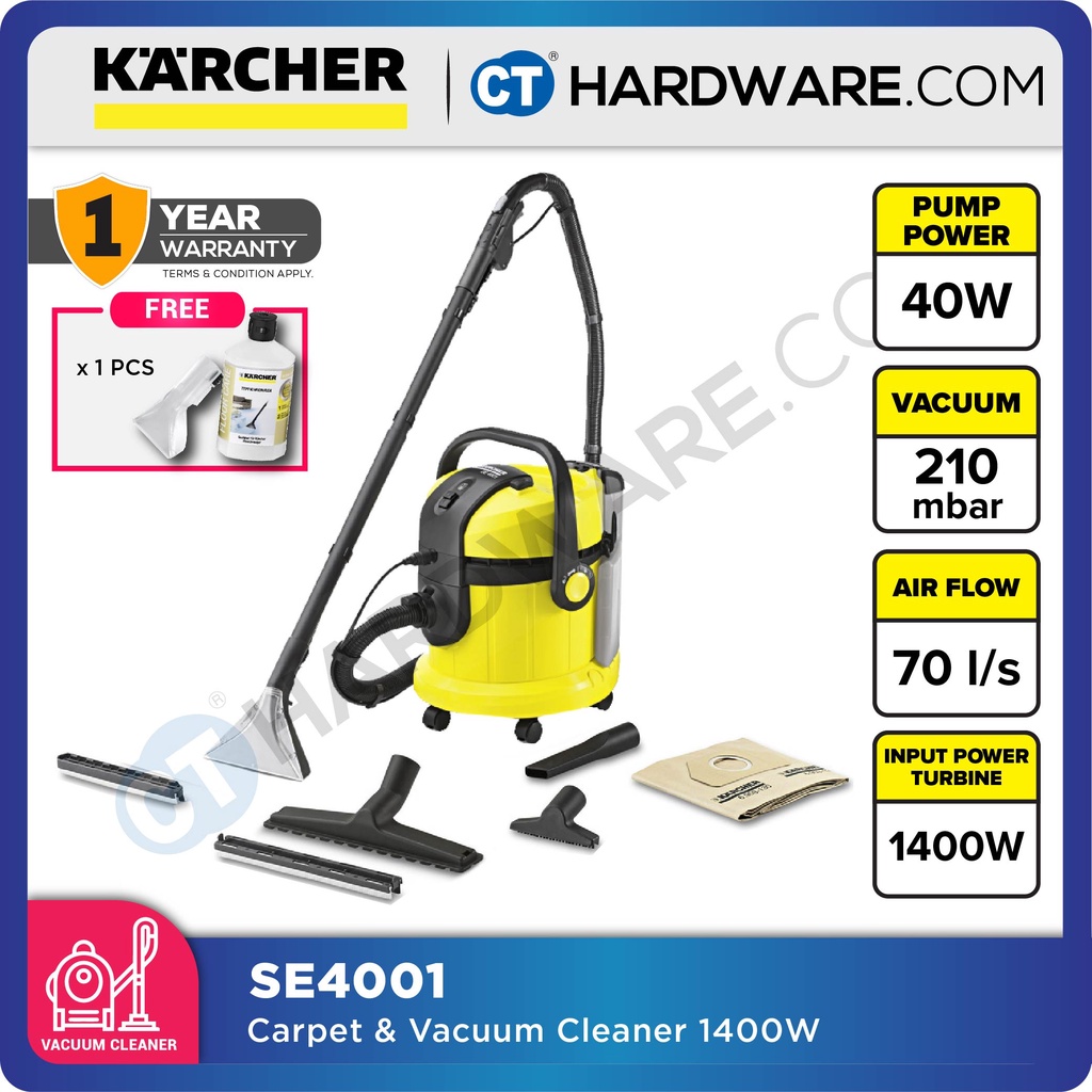 KARCHER SE 4001 SPRAY EXTRACTION CARPET CLEANER [ SE4001 ] Shopee