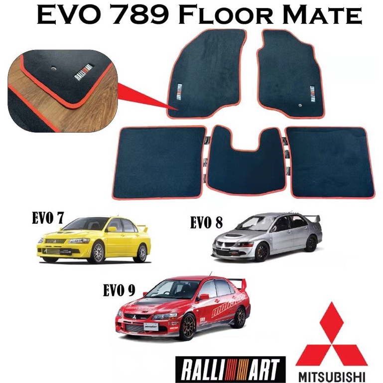 Mitsubishi Evo 7 8 9 Car Carpet Ralliart Floor Mat Evo 789 Floor Mat